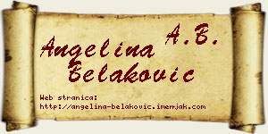 Angelina Belaković vizit kartica